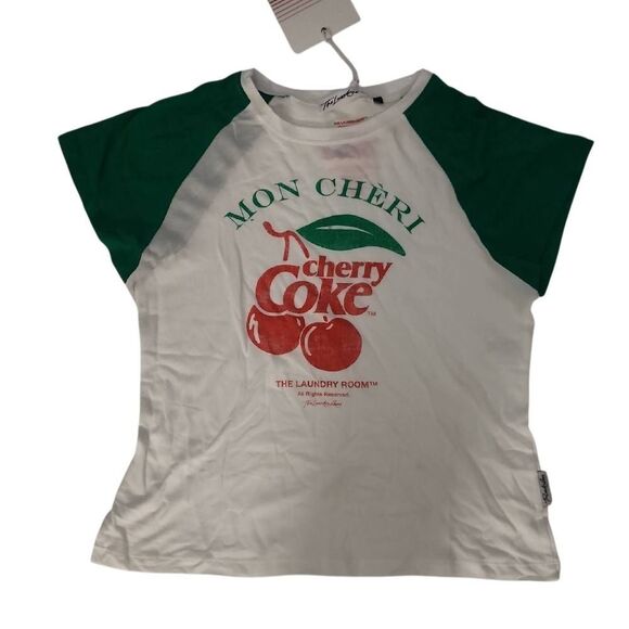 The Laundry Room Tops - The Laundry Room Mon Chéri Cherry Coke Tee - Green and White